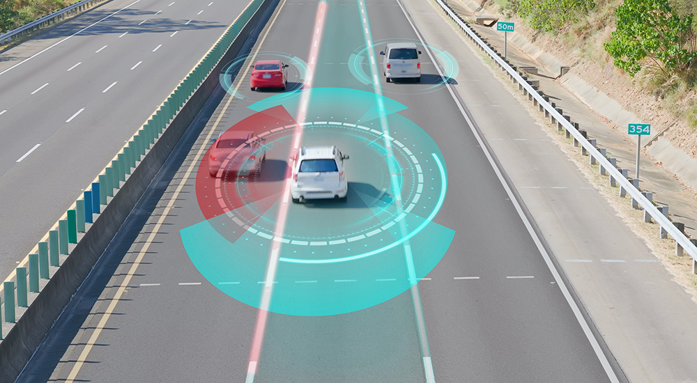 車での赤外線ノイズの画像